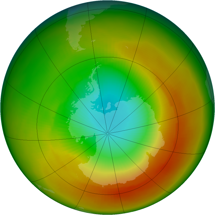 Antarctic ozone map for October 1979